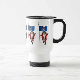 Mug De Voyage Le Père Noël Avec L'Entrée Du Michigan