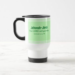 Mug De Voyage Le Seigneur Fournira La Bible Verse Vert Lumière