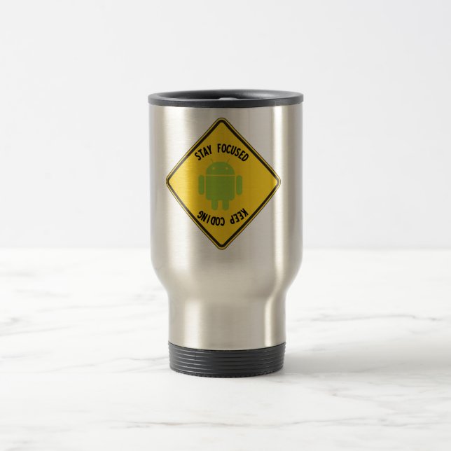 Mug De Voyage Le séjour focalisé continuent à coder (le signe (Centre)