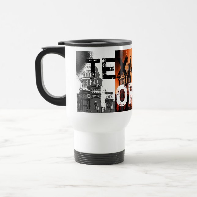 MUG DE VOYAGE LE TEXAS ATTAQUENT POUR TOUJOURS (Gauche)