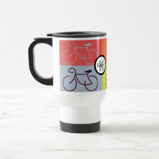 Mug De Voyage Le vélo de monogramme ajuste rouge, orange, le