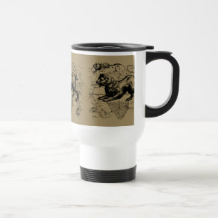 Mug De Voyage Leo Constellation Map Hevelius 1690 sur Taupe