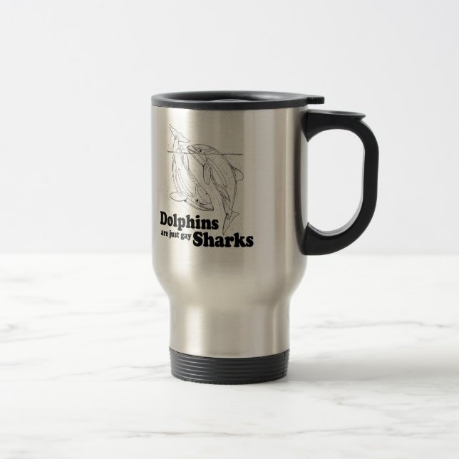 Mug De Voyage Les dauphins sont les requins gais (Droit)