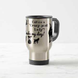 Mug De Voyage Les silhouettes de chèvre folle de la dame