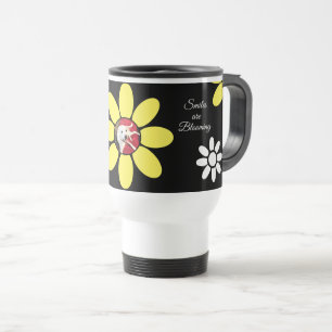Mug De Voyage Les sourires fleurissent mignon Chien Fleur Jaune