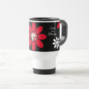 Mug De Voyage Les sourires fleurissent mignon Chien Fleur Rouge