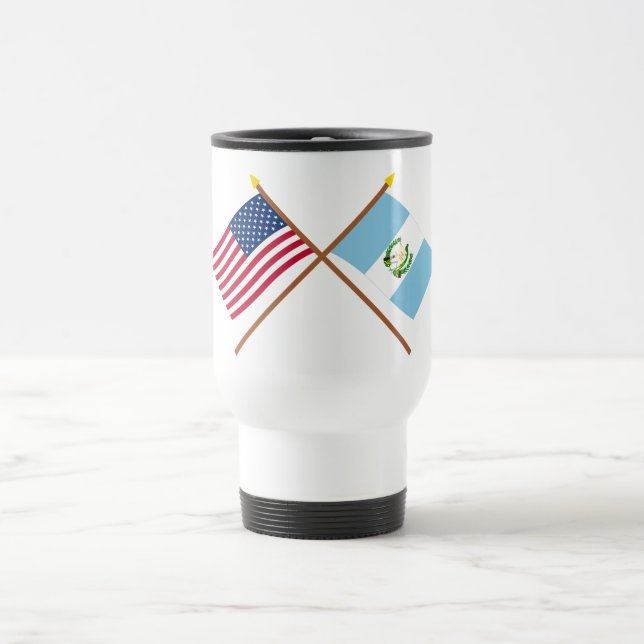Mug De Voyage Les USA et drapeaux croisés par Guatemala (Centre)