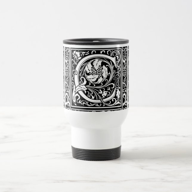 Mug De Voyage Lettre C Monogramme médiéval Art Nouveau (Centre)