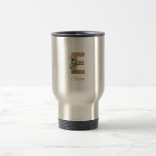 Mug De Voyage Lettre de bois Monogramme E