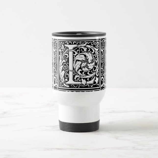 Mug De Voyage Lettre L Monogramme médiéval Art Nouveau (Centre)