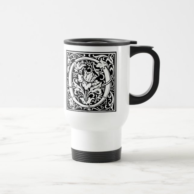 Mug De Voyage Lettre O Monogramme Médiéval Art Nouveau (Droite)