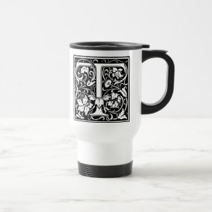 Mug De Voyage Lettre T Monogramme médiéval Art Nouveau