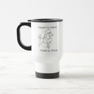 Mug De Voyage Ligne d'art minimaliste du caniche standard de la