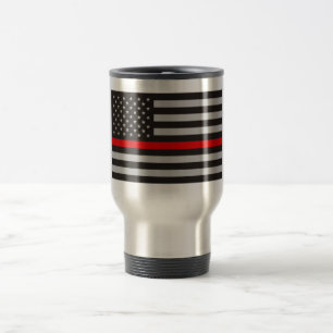 MUG DE VOYAGE LIGNE ROUGE MINCE CAFÉ DE DRAPEAU AMÉRICAIN