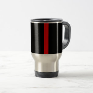 Mug De Voyage Ligne rouge mince symbolique verticale sur un