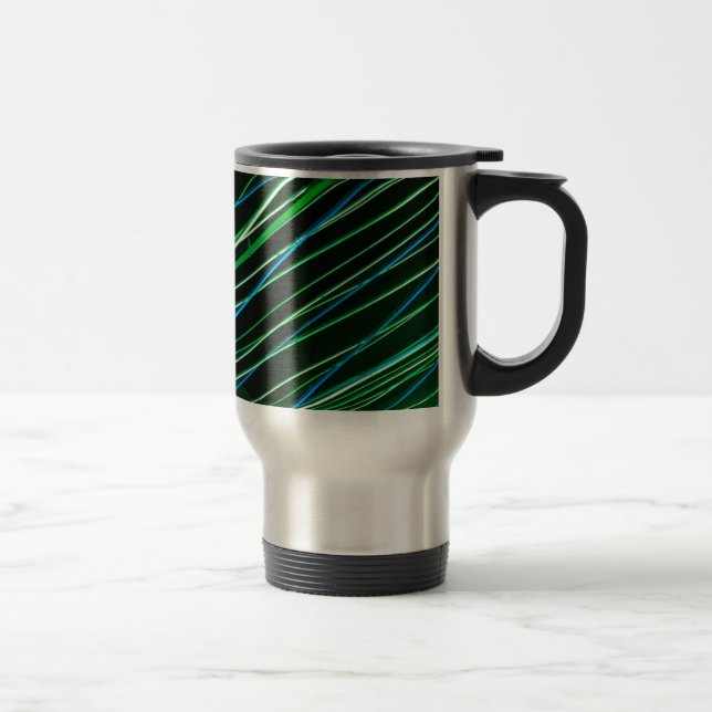 Mug De Voyage lignes vertes néon (Droit)