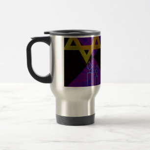 Mug De Voyage L'image à thème Hanukkah de SlipperyJoe's jaune do
