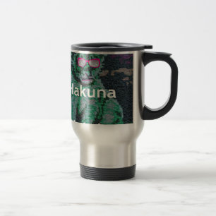 Mug De Voyage Lion vert avec lunettes roses "Hakuna Matata" Art