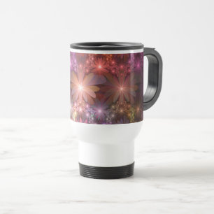 Mug De Voyage Lit De Fleurs Coloré Brillant Art Fractal Abstrait