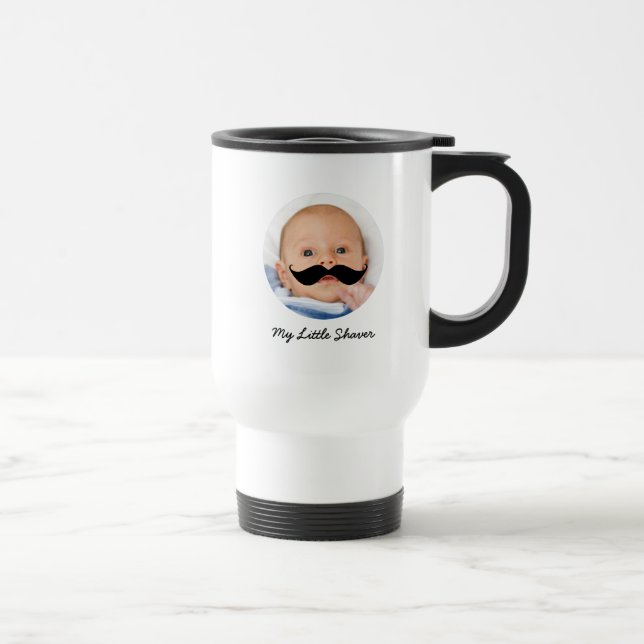 Mug De Voyage Little Shaver Nouveau Papa Mustache bébé Photo drô (Droite)