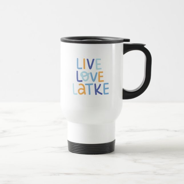 Mug De Voyage Live Love Latke Hanoukka Design (Droite)