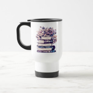 Mug De Voyage Livres d'antiquités personnalisés et Roses