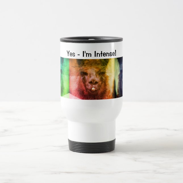 Mug De Voyage Llama noire intense drôle animal (Centre)