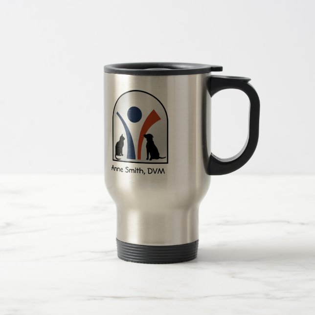 Mug De Voyage Logo animal vétérinaire fait sur commande avec le (Droit)