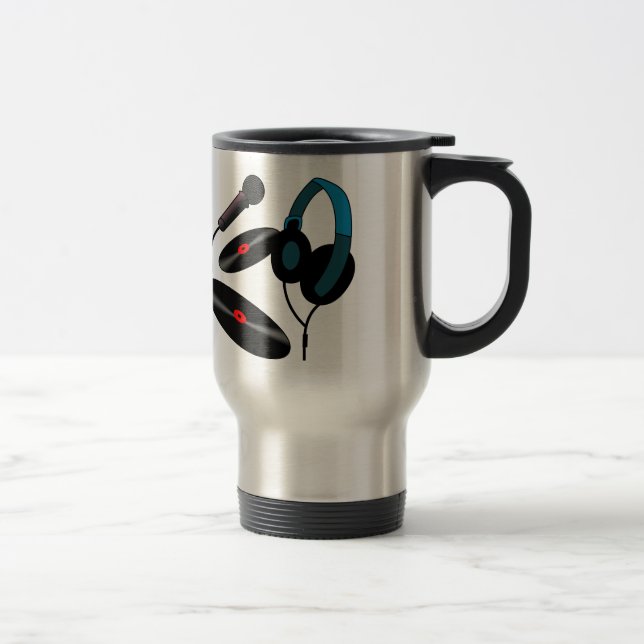 Mug De Voyage Logo de jockey de disque (Droit)