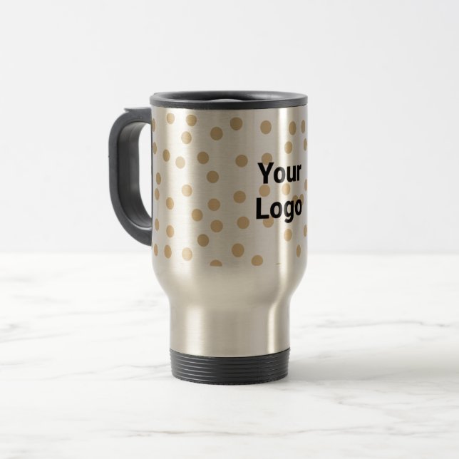 Mug De Voyage Logo personnalisé simple et élégant ici société (Devant gauche)