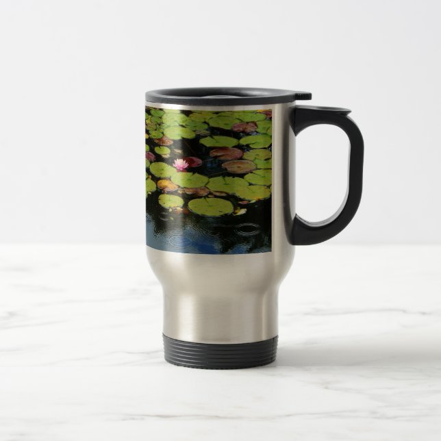 Mug De Voyage Lotus rose en pluie (Droit)
