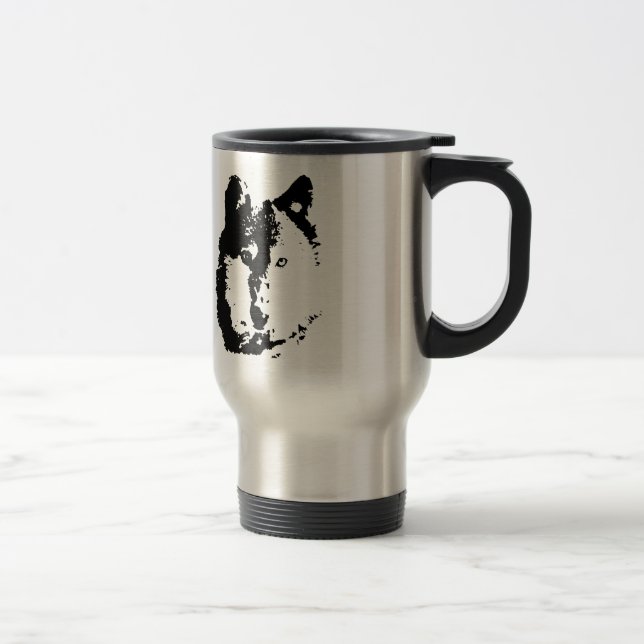 Mug De Voyage Loup d'art pop (Droit)