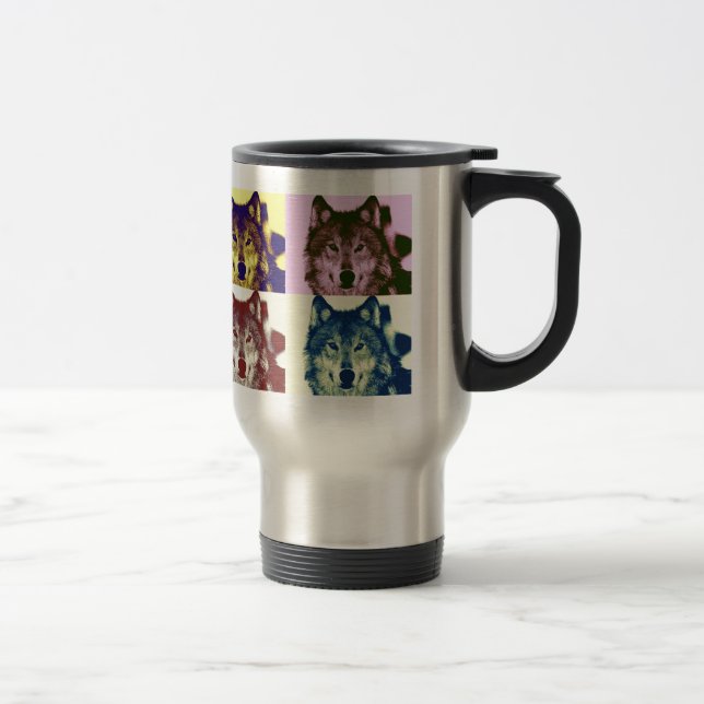 Mug De Voyage Loup d'art pop (Droit)