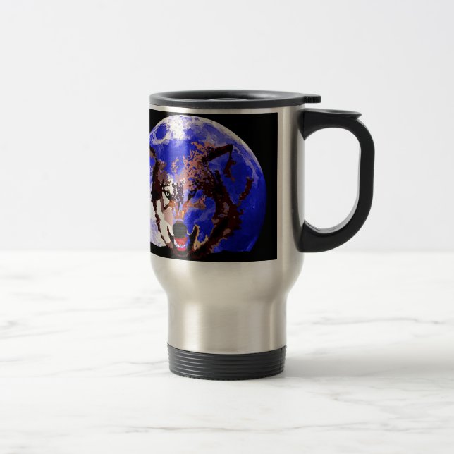 Mug De Voyage Loup et Pleine lune (Droit)