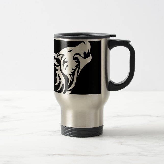 Mug De Voyage Loup tribal (Droit)
