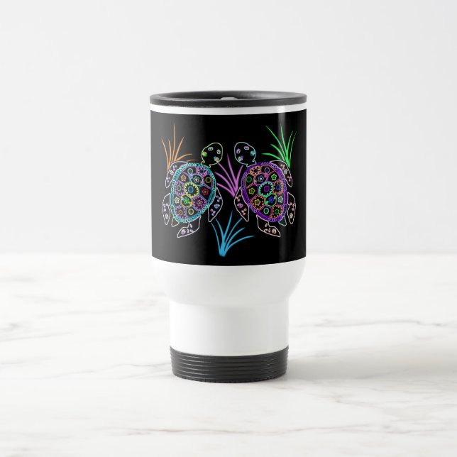 Mug De Voyage Lueur de tortue de mer (Centre)