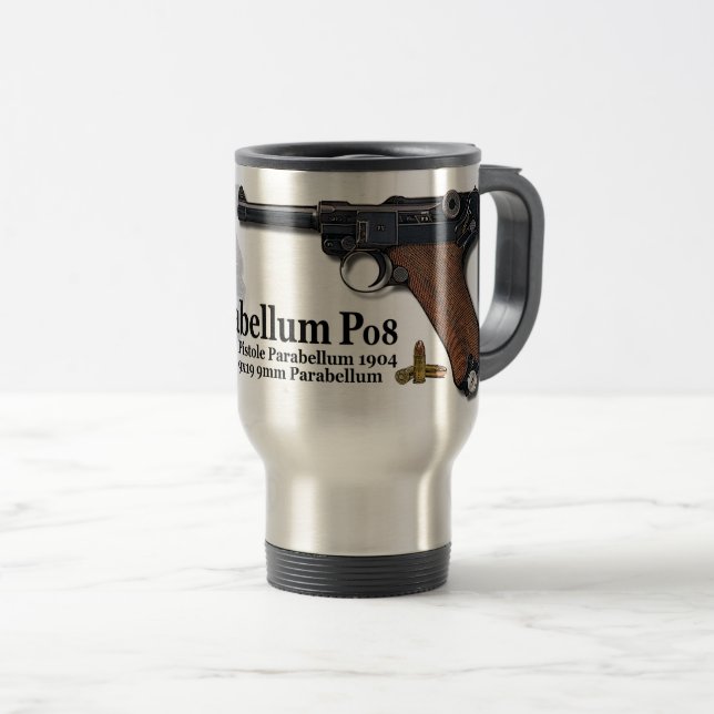 Mug De Voyage Luger 1904 de Mauser Parabellum 1908 PO8 2 (Devant droit)