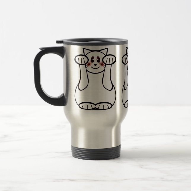 Mug De Voyage Lukcy Chat Maneki Neko Beckoning Chat De Bienvenue (Gauche)