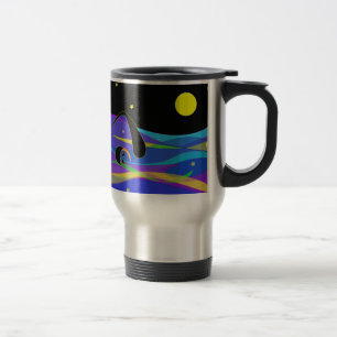 Mug De Voyage Lune et nageur de nuit d'étoiles