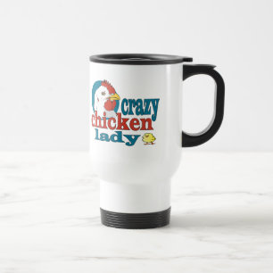 Mug De Voyage Madame folle de poulet de bande dessinée