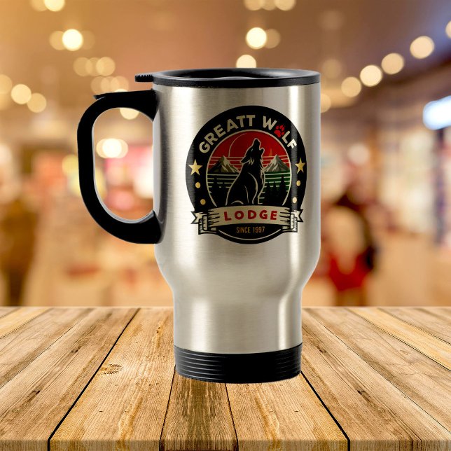 Mug De Voyage Majestic Great Wolf Spirit - Nature Wilderness Des (Créateur téléchargé)