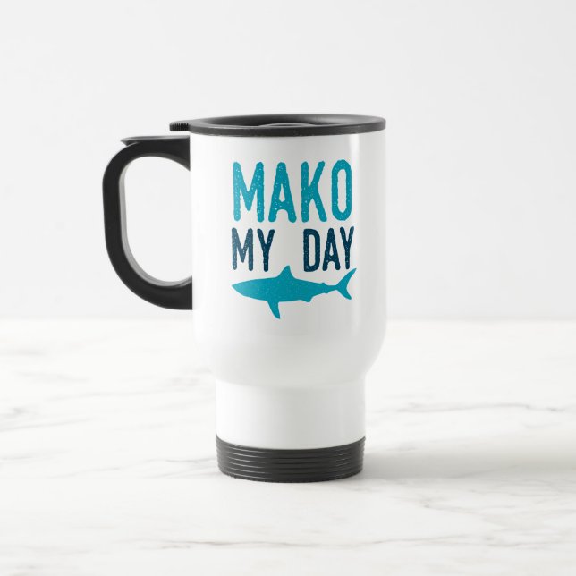 Mug De Voyage Mako marin drôle de calembour de requin de (Gauche)