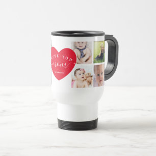 Mug De Voyage Maman Cadeaux Customisé Photo Collage Moderne Coeu