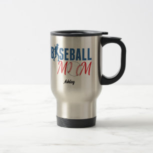 Mug De Voyage Maman de baseball mignonne personnalisée