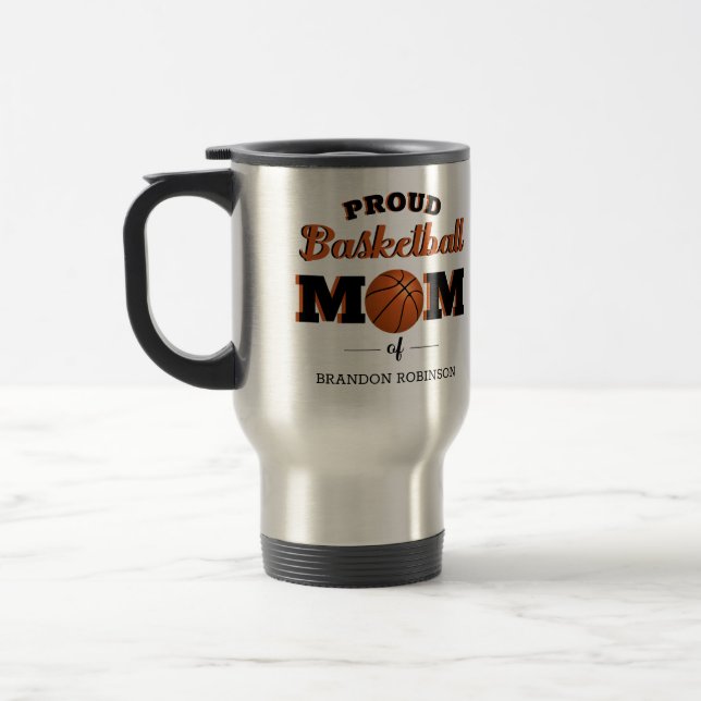 Mug De Voyage Maman de basket-ball fière (Gauche)