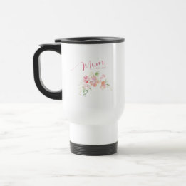 Mug De Voyage Maman Etablie Rose Push Aquarelle Florale