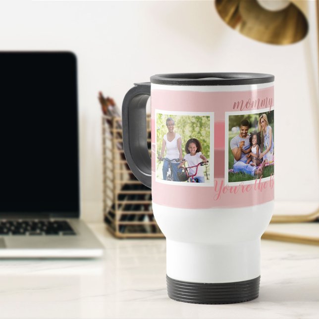 Mug De Voyage Maman, tu es la meilleure | 3 Pinceau rose photo (Créateur téléchargé)