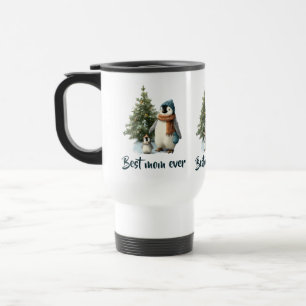 Mug De Voyage Manchot d'hiver personnalisé « Meilleure maman de