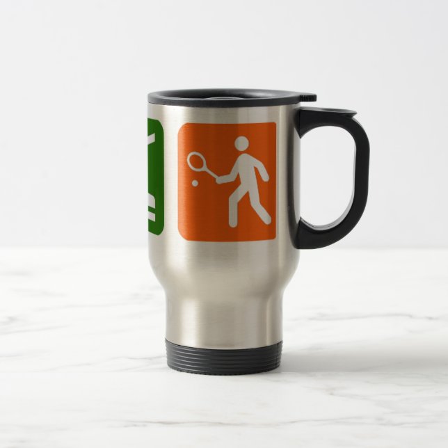 Mug De Voyage Mangez le tennis de sommeil (Droit)