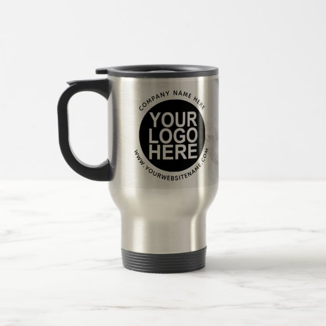 Mug De Voyage Marbre du logo personnalisé de votre entreprise (Gauche)